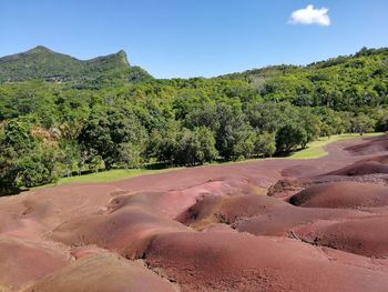 Scenic view of land against sky