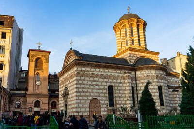 Low angle view of historical buildings against sky