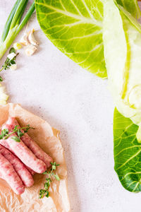 High angle view of fresh vegetables