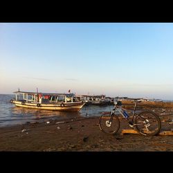 Boat parked in water