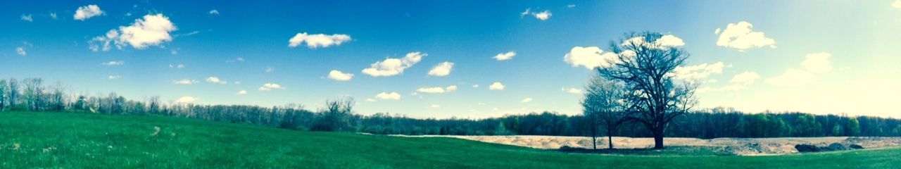 Scenic view of landscape against cloudy sky