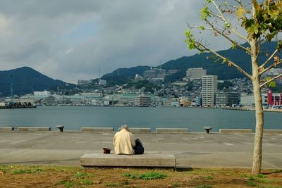 People sitting in water