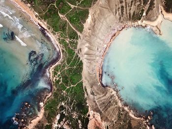 High angle view of beach and sea