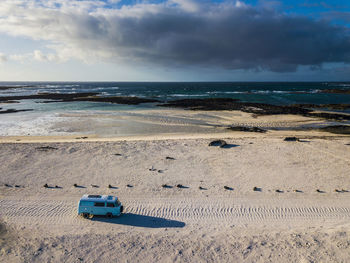 Scenic view of beach against sky