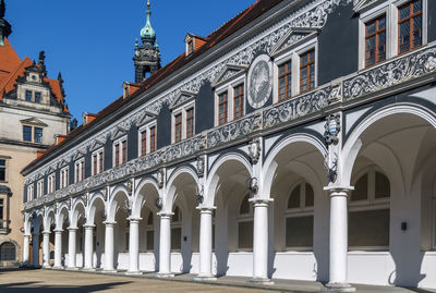 Low angle view of historic building against sky