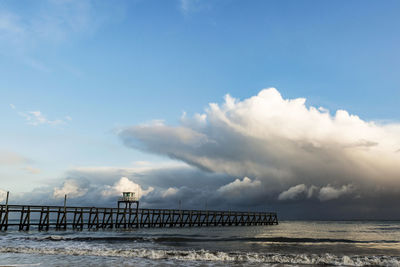 Pier over sea against sky