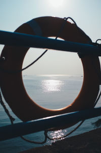 Close-up of sea against sky during sunset