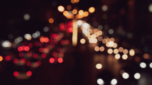 Defocused image of illuminated christmas lights