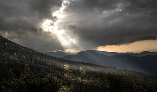 Scenic view of landscape against sky during sunset