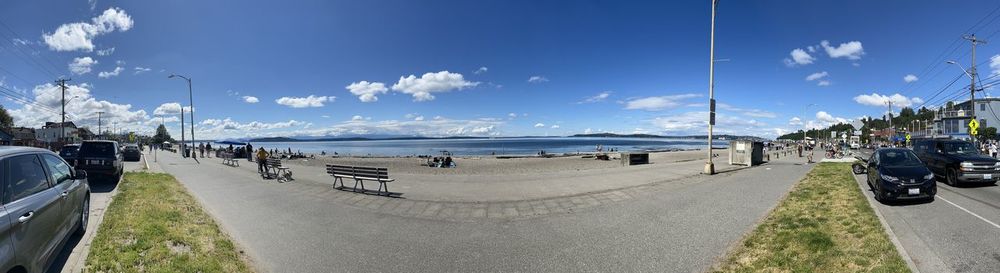 Panoramic view of beach against sky