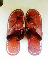 High angle view of shoes