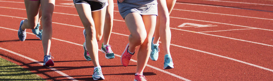 Low section of people running