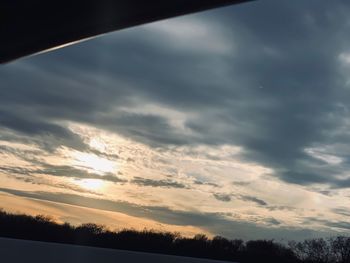 Scenic view of silhouette landscape against sky during sunset
