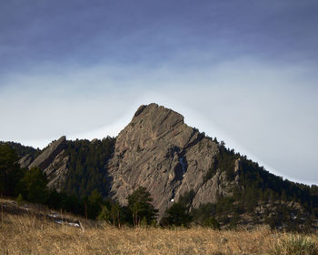 Man standing on mountain against sky