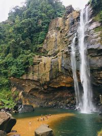 Scenic view of waterfall