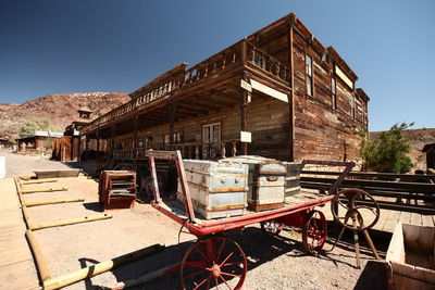 Abandoned building against clear sky