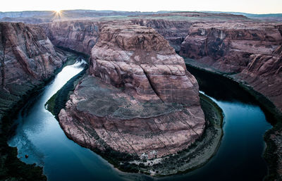 High angle view of horseshoe bend