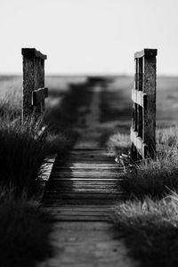Wooden brigde by the wadden sea