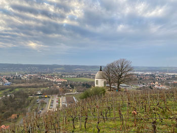 View of townscape against sky