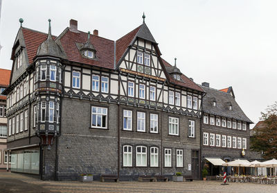 Low angle view of residential buildings against sky