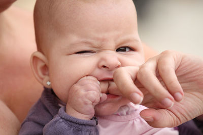 Close-up portrait of baby girls