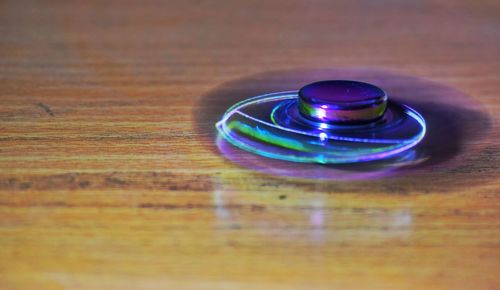 High angle view of glass on table