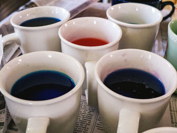 Close-up of coffee cup on table