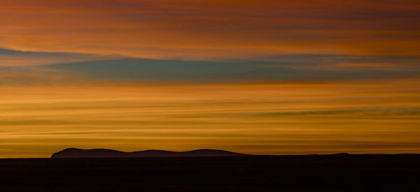 Scenic view of dramatic sky during sunset