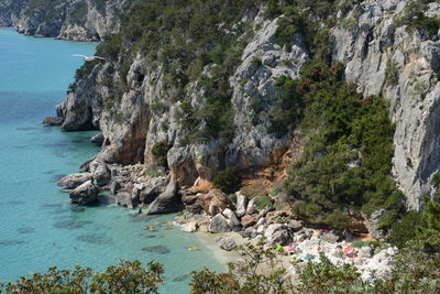 Scenic view of sea and rocks