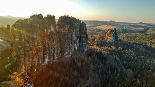 High angle view of landscape against sky