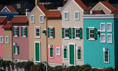 Colorful buildings in city