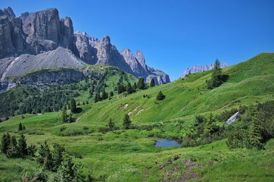 Amazing rocks of dolomite mountains in italy