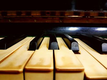 Close-up of piano keys