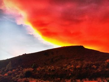 Scenic view of dramatic sky during sunset