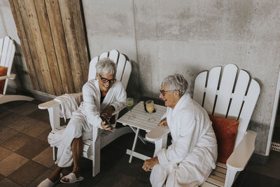 Women relaxing in spa