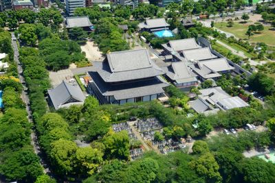 High angle view of houses