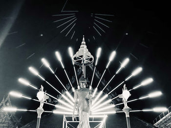 Low angle view of illuminated chandelier