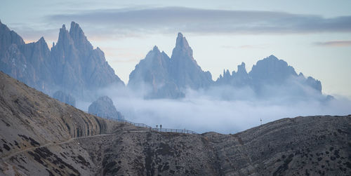 Panoramic view of mountains against sky