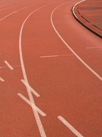 High angle view of running track