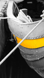 Close-up of yellow boat
