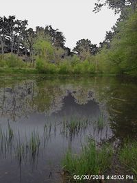 Scenic view of lake against clear sky