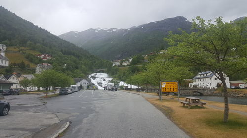 Cars parked on road