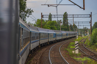 Train on railroad station