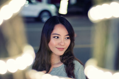 Close-up of young woman