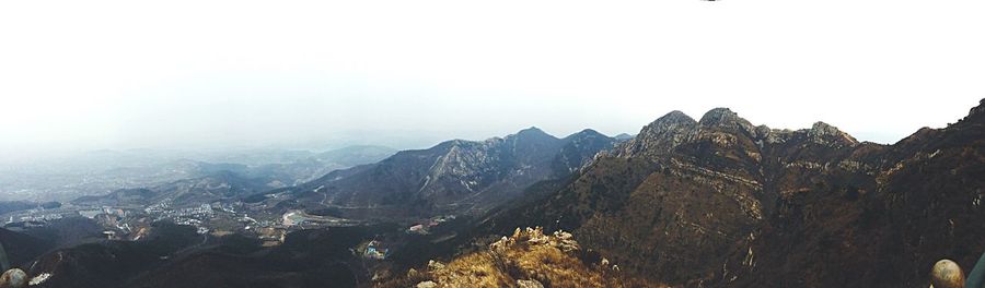 Scenic view of mountains against clear sky