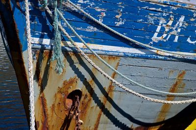 High angle view of sailboat in sea