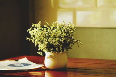 Close-up of vase on table