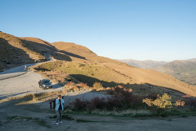 Scenic view of mountains against clear sky