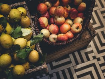 High angle view of fruits for sale at market