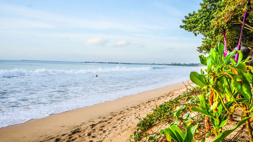 Scenic view of beach against sky
